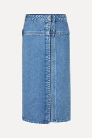 Stine Goya Button Slit Detail Midi Skirt Skirt Denim Blue