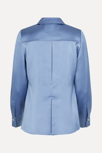 Stine Goya Collared Fitted Shirt Top Infinity Blue