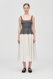 Stine Goya Corset Long Dress Dress Melange Grey / Cream