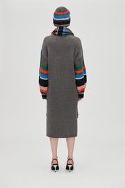 Stine Goya Crewneck Chunky Sleeve Dress Knit Chunky Stripes