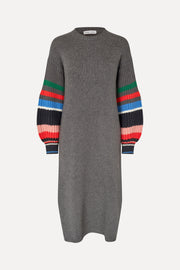 Stine Goya Crewneck Chunky Sleeve Dress Knit Chunky Stripes