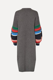 Stine Goya Crewneck Chunky Sleeve Dress Knit Chunky Stripes