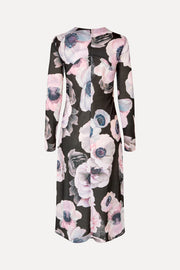Stine Goya Crewneck Long Sleeve Midi Dress Dress Nostalgic Anemone