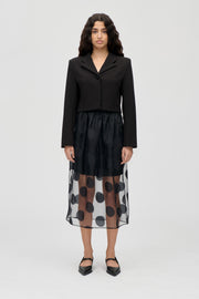 Stine Goya Elasticated Waistband Midi Skirt Skirt Dotted Black