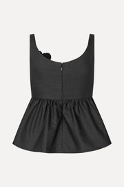 Stine Goya Floral Peplum Top Top Jet Black