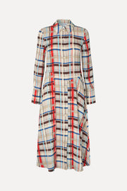 Stine Goya Front Placket Midi Polo Dress Dress Scarlet Grid