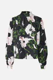 Stine Goya Gathered Long Sleeve Top Top Umber Windflower