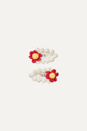 Stine Goya Hand Crocheted Hair Clip Other Red Flowers