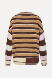 Stine Goya Long Sleeve Crew Neckline Jumper Knit Multi Stripes