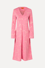 Stine Goya Long Sleeve V Neck Dress Dress Rose Relief