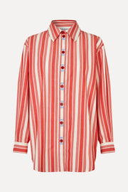 Stine Goya Loose Long Sleeve Shirt Top Scarlet Trot
