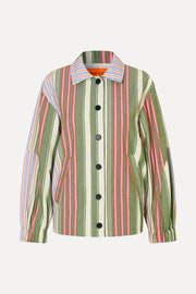 Stine Goya Oversized Utility Workwear Jacket Jacket Forest Stripe