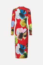 Stine Goya Pullover Long Sleeve Midi Dress Dress Bloom In Red