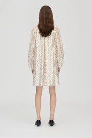 Stine Goya Ruffled Romantic Mini Dress Dress Sakura Check Pink