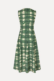 Stine Goya Sleeveless Gathered Midi Dress Dress Checkered Wave
