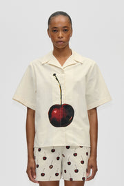 Stine Goya Bowling Collar Shirt Top Cherry
