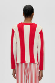 Stine Goya Boxy Motif Sweater Knit Equestrian Stripes