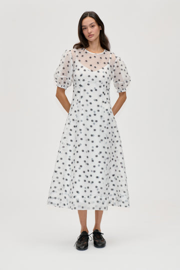 Stine Goya Bustier Stitch Midi Dress Dress Flower Polka Dot