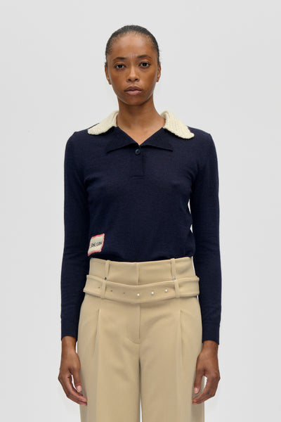 Collared Pullover Knit - Midnight Navy - Stine Goya