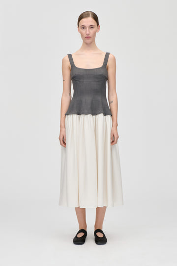 Stine Goya Corset Long Dress Dress Melange Grey / Cream