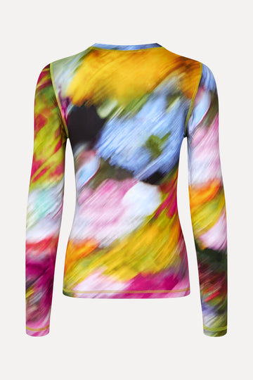 Stine Goya Elastic Long Sleeve Top Top Liquid Floral