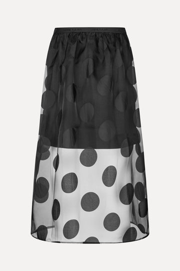 Stine Goya Elasticated Waistband Midi Skirt Skirt Dotted Black