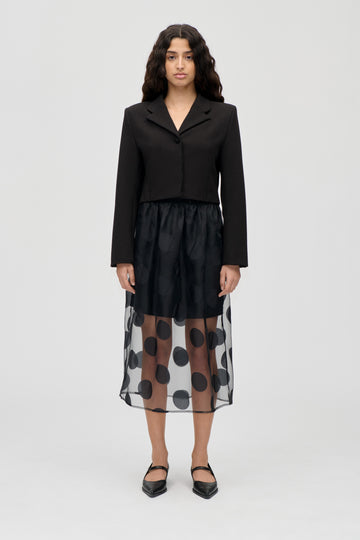 Stine Goya Elasticated Waistband Midi Skirt Skirt Dotted Black