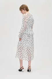 Stine Goya Elasticated Waistband Midi Skirt Skirt Flower Polka Dot