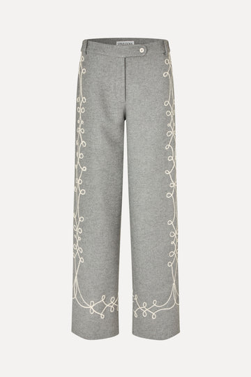 Stine Goya Embroidered Tab Pants Pants Tapered Embroidery Motif