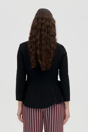 Stine Goya Flared Button-Up Top Top Black