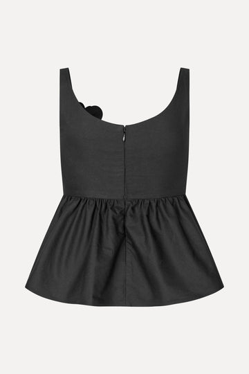 Stine Goya Floral Peplum Top Top Jet Black