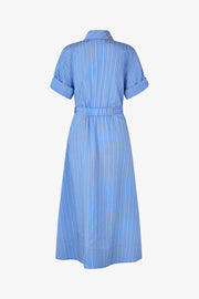 Stine Goya Folded Sleeve Chemisier Dress Beacon Stripes Embellishment