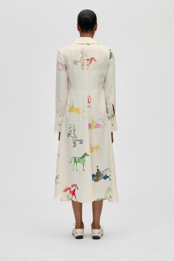 Stine Goya Front Placket Midi Polo Dress Dress Horses