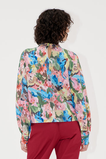 Stine Goya Gathered Long Sleeve Top Top Loves Me, Loves Me Not