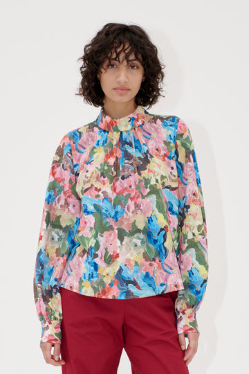 Stine Goya Gathered Long Sleeve Top Top Loves Me, Loves Me Not