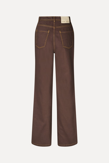 Stine Goya High Waist Straight Cut Pants Pants Chicory Coffee