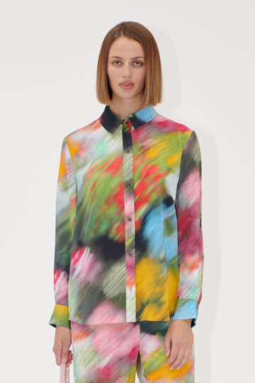 Stine Goya Long Sleeve Shirt Top Liquid Floral