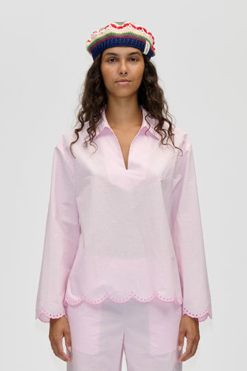 Stine Goya Long Sleeve Tunic Top Top Muted Blush