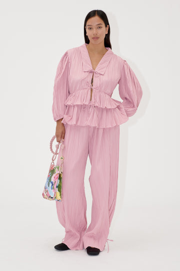 Stine Goya Loose Pants w/Tie Pants Pink Nectar