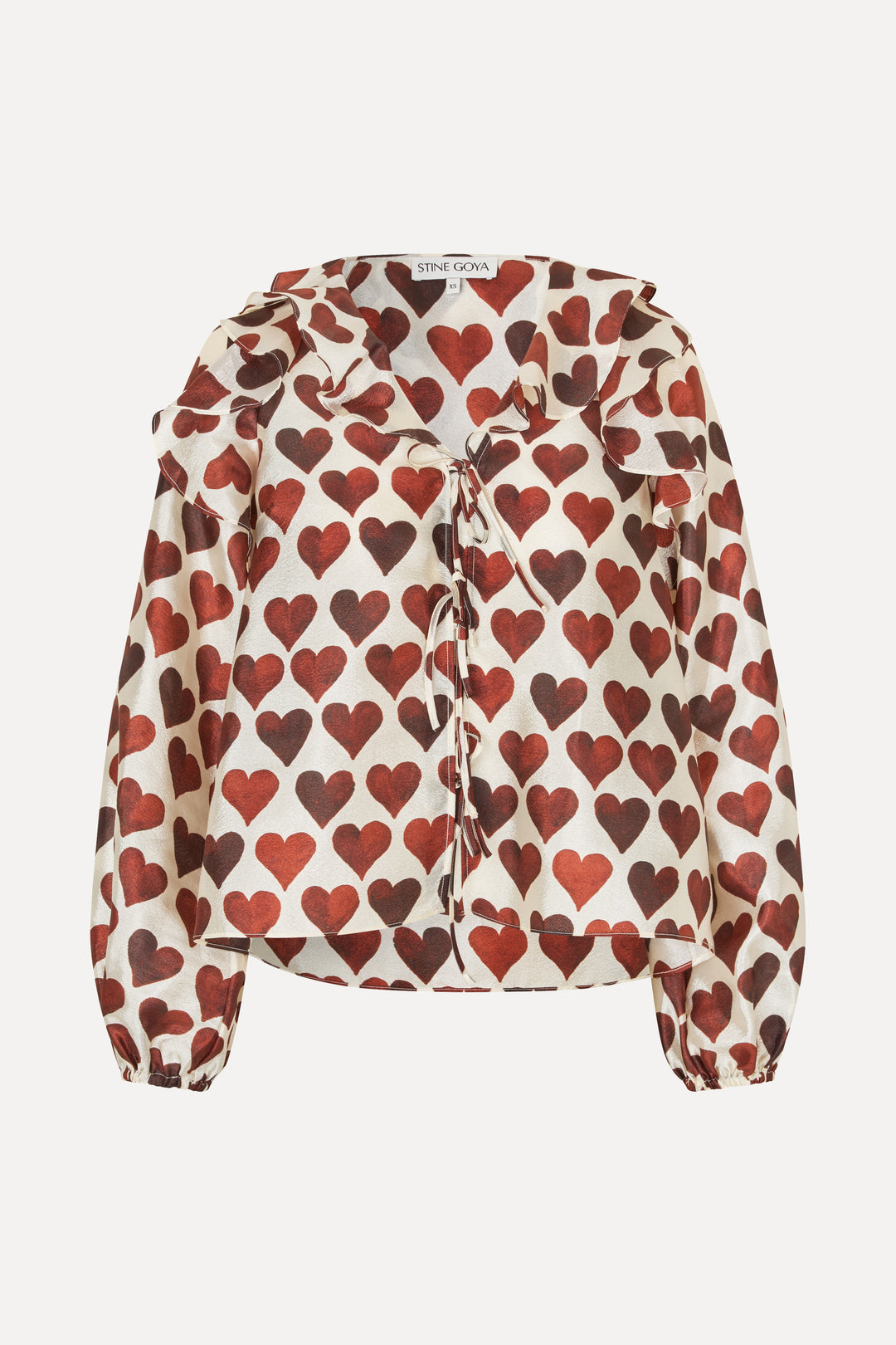 Multi Ruffle Raglan Top - Hearts - Stine Goya