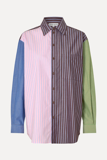 Stine Goya Pocket Oversized Shirt Top Multistripes Mix