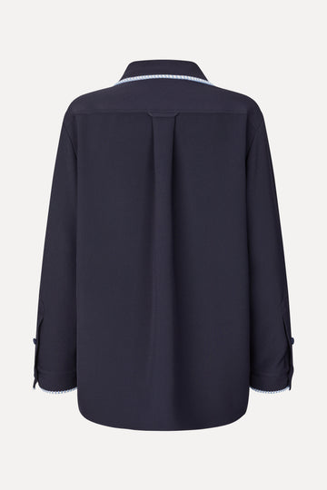Stine Goya Pocket Oversized Shirt Top Parisian Night