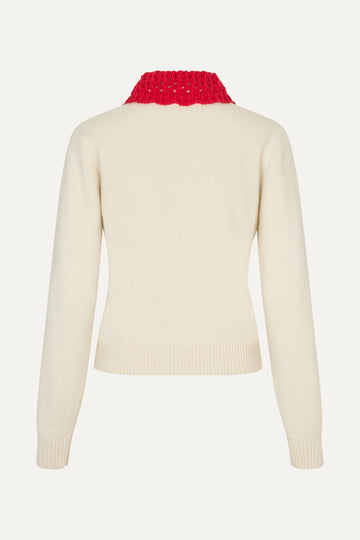 Stine Goya Polo Knit Knit Cream / Red