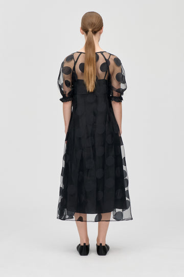 Stine Goya Puff Sleeve Long Dress Dress Dotted Black
