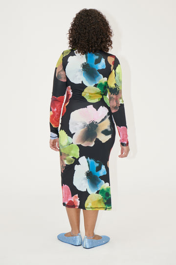 Stine Goya Pullover Long Sleeve Midi Dress Dress Watercolor Bloom