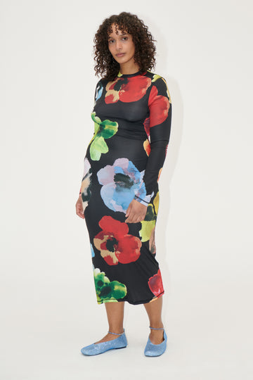 Stine Goya Pullover Long Sleeve Midi Dress Dress Watercolor Bloom