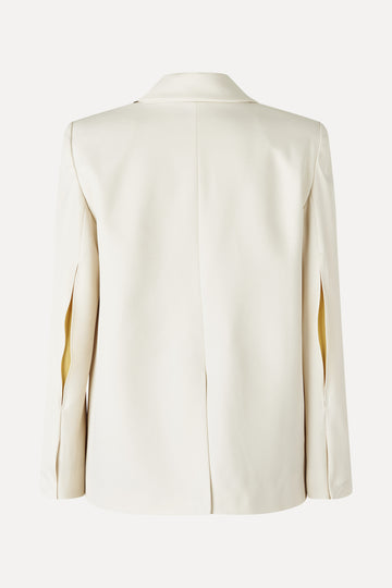Stine Goya Relaxed Fit Slit Blazer Jacket Ivory / Cornsilk