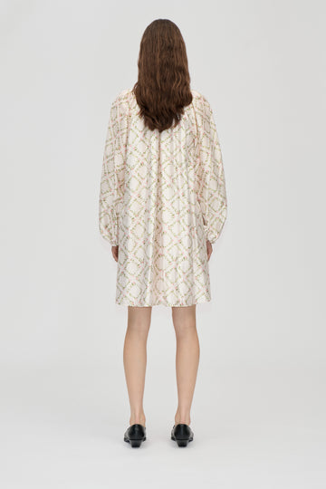 Stine Goya Ruffled Romantic Mini Dress Dress Sakura Check Pink