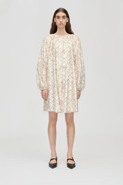 Stine Goya Ruffled Romantic Mini Dress Dress Sakura Check Pink
