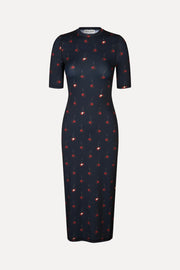 Stine Goya Short Sleeve Crewneck Midi Dress Dress Cherries